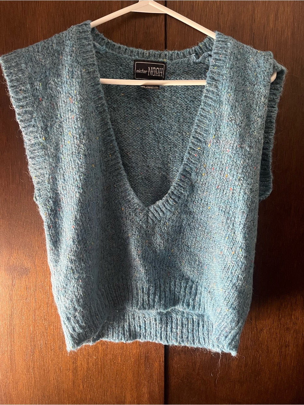 Teal V-Neck Knit Sweater Vest